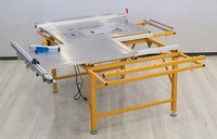 Scie à panneaux horizontale portative mini pour la découpe du bois, du PVC, du mélaminé et du contreplaqué avec moteur intégré