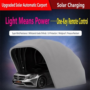 Abri de <span class=keywords><strong>voiture</strong></span> semi-automatique rétractable en tissu Oxford 600D imperméable anti-UV pour berlines, vente en gros, OEM ODM - Product Image 4