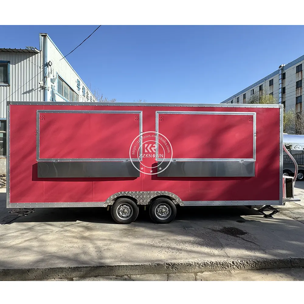 Peralatan lengkap luar ruangan Foodtruck dapur angkutan makanan truk Trailer dengan dapur penuh dilengkapi