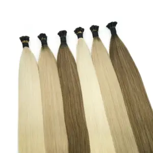 2024 latest best selling 100g Genius weft knitted light gold bright natural human hair extensions double wave 100cm Remi