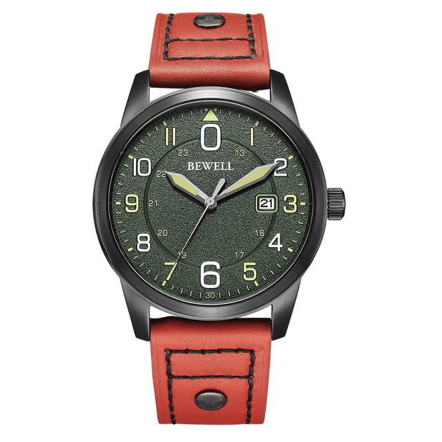 Custom Fashion Japanese Movement Quartz Watch Cool Flyer Pilot Style with Cow Leather Cuff