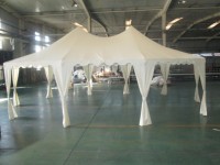 Carpa Pagoda Portátil de Doble Techo, Lona Impermeable de 240 g/m², Estructura Resistente con Tubos de Acero de 38 mm, Carpa para Bodas con Ventanas Laterales