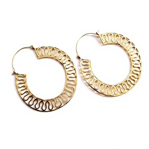 ¡Novedad de 2021! Pendientes de aro grandes de 6 pulgadas, pendientes de latón de Color dorado, pendientes de aro, joyería para niñas - Product Image 2