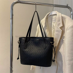 Large Capacity Women's Handheld Tote Bag Korean Version Fall New Square <b>Shoulder</b> Bag With Single <b>Strap</b> Zipper Closure Tanjing - Product Image 6