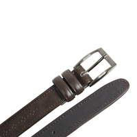 Ceinture en cuir formelle à boucle perforée avec logo personnalisé en relief pour hommes – Fabricants de ceintures en cuir – Faible MOQ