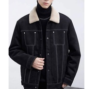 Mode col rabattu polaire Chamois cuir veste hommes 2024 hiver hommes manteau décontracté homme manteau hiver