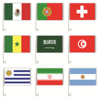 Drapeau national de haute qualité pour véhicule, drapeau de voiture pour supporters, drapeau décoratif à clipser sur la vitre de voiture