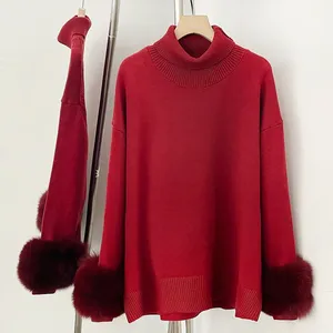 OFTBUY Вязаный кардиган женский осенне-зимний, элегантный свитер-пальто, новая теплая мягкая вязаная кофта, пуловер в стиле High Street - Product Image 3