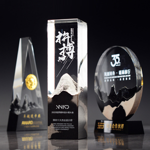 Trofeo Personalizado Creativo con Forma <span class=keywords><strong>de</strong></span> Roca, Premio Tallado en Cristal K9, Medalla <span class=keywords><strong>de</strong></span> Metal, Trofeos Cuadrados y Triangulares - Product Image 3