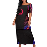 Vêtements des îles d'Asie et du Pacifique, Pohnpei Puletasi, imprimé tribal polynésien, ensembles de robes élégantes sur mesure pour femmes, grandes tailles