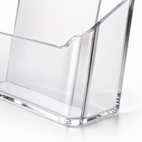 Support de brochure en acrylique personnalisé, présentoir de comptoir transparent pour dépliants, organisateur de tris dossiers, support de poche avec logo OEM