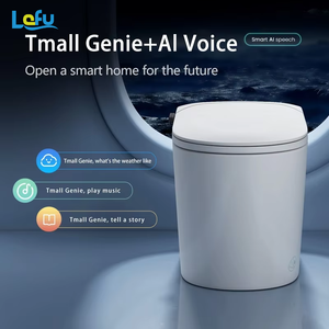 Commande vocale automatique AI Capteur de pied capacitif intelligent pour toilettes Couvercle d'économie d'eau Forme de bol allongée Comprend une télécommande - Product Image 5