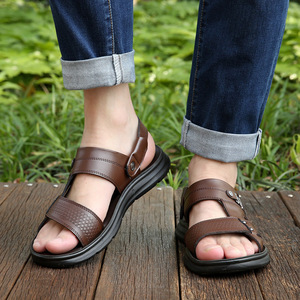 Sandalias Retro de Alta Calidad para Hombre, Nuevas Sandalias de Playa Casuales de Verano, Sandalias de Cuero, Pantuflas de Doble Uso, Arrastre Frio - Product Image 2