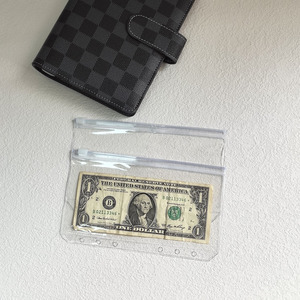 Hot bán lá lỏng lẻo 6 lỗ thư mục trong suốt tổ chức <span class=keywords><strong>Zip</strong></span> tiền mặt phong bì tiền mặt Phong Bì cho ví A6 rõ ràng tiền mặt phong bì - Product Image 4