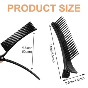 Pinces de coiffure personnalisées d'usine, pinces de sectionnement noires, pinces <span class=keywords><strong>à</strong></span> griffes noires pour salon, vente en gros, épingles <span class=keywords><strong>à</strong></span> <span class=keywords><strong>cheveux</strong></span> - Product Image 2