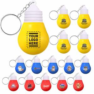 Juguete Antiestrés Personalizado con Forma de Bombilla Pequeña y Llavero, Colgante de Llavero con Forma de Bombilla, Regalos Promocionales, Juguete de Espuma de PU para Aliviar la Ansiedad - Product Image 1