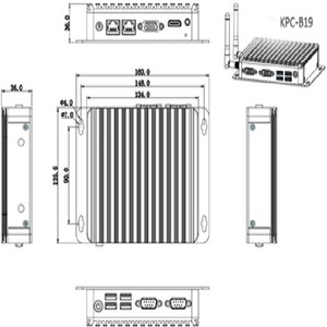 Foxkpc Kpc B19 PC industriel sans ventilateur Windows 8 2,6 kg Machine de contrôle industrielle - Product Image 4