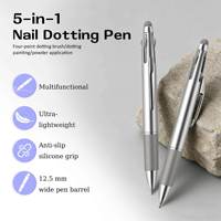 Nouvelle Tendance : Stylo de Nail Art 5-en-1 Professionnel pour la Conception, le Dessin et la Peinture des Ongles – Outils de Pointillage pour Kit de Manucure en Salon