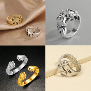 Animal Shape Open <b>Ring</b> Gold Silver Unisex Adjustable <b>Finger</b> Jewelry Gift - Product Image 1