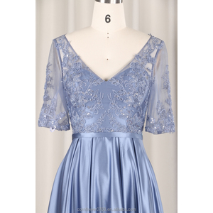 Váy phù dâu dài chấm đất, tay lửng, kiểu dáng sang trọng, thanh lịch, thích hợp cho dạ hội, tiệc tùng, sự kiện xã hội. - Product Image 6