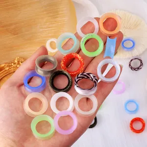 Silicone Ear Gauges Marble Pearlized Flesh Tunnels Plugs Stretchers Expander Double Flared Flesh Tunnels Ear Piercing Jewelry