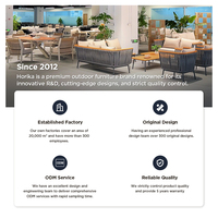 Horika ODM ensemble de salle à manger de patio imperméable de luxe personnalisé mobilier d'extérieur ensemble table et chaises de jardin pour hôtel et villa