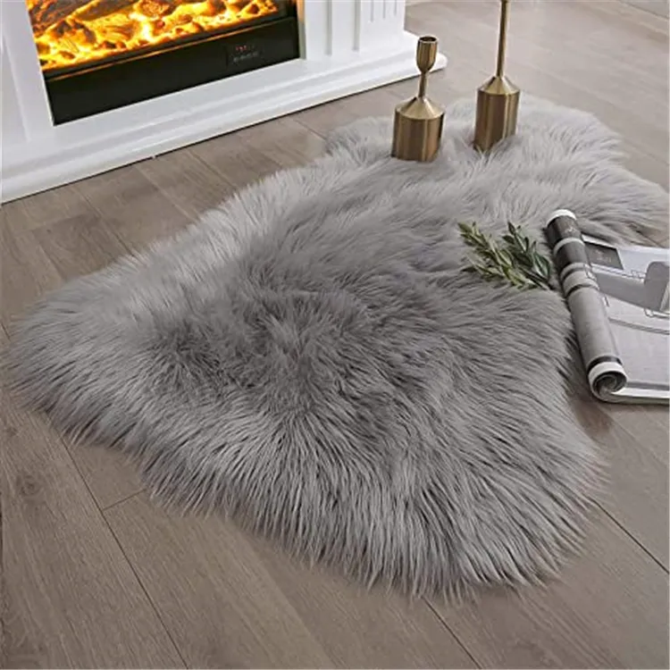 Best Price Soft Fuzzy Carpet Customized Shape Animal Skin Faux Fur Rug for Bedroom Floor