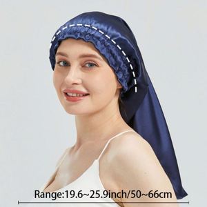 Satin Women With Elastic Band Soft <b>Sleep</b> Caps Long <b>Silk</b> <b>Turban</b> Bonnet Hair Wrap for Sleeping Gift - Product Image 3
