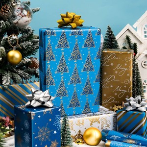 Christmas Tree <b>Pattern</b> Gift Wrapping <b>Paper</b> Double-Sided Art <b>Paper</b> for Holiday Packaging - Product Image 1