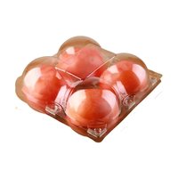 Boîte d'emballage transparente en PET jetable avec couvercle articulé pour fruits (pommes, oranges, grenades, poires, kiwis)