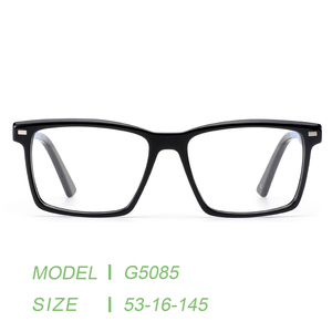 Venta al por mayor de gafas grandes de acetato cuadradas negras 53-16-146 patillas fluorescentes gafas de acetato unisex con logotipo personalizado - Product Image 5