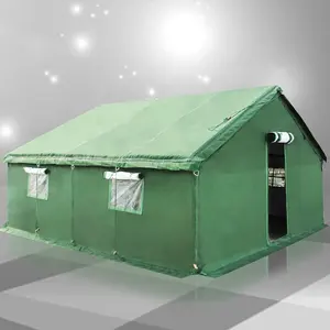 निर्माता अनुकूलित हरे तम्बू घर बड़े कैनवास शिविर कार्य आपदा राहत टेंट