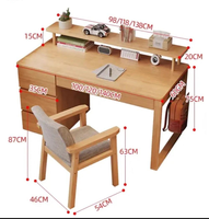 Bureau d'ordinateur moderne et simple en bois d'hévéa, multifonctionnel, pour salon, avec couleurs assorties, pliable, sans installation, idéal pour appartement