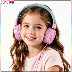 Audífonos Infantiles Ligeros con Cable, Estilo Macaron, con Micrófono, Plegables, 3.5mm, Casco de Audio - Product Image 1
