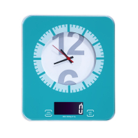 Báscula Digital de cocina con reloj, balanza montada en la pared para el hogar, medición de 5KG