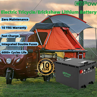 IP67 étanche Lifepo4 BMS 51.2V 100Ah 150Ah 76.8V 100Ah 120Ah avec chargeur batterie au Lithium e-trike pour pousse-pousse électrique