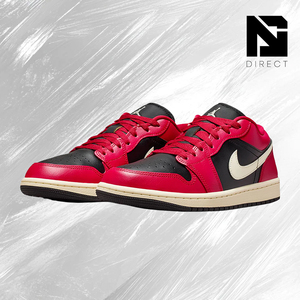 Wmns Air Jordan 1 Low 'Mystic Hibiscus Black' รองเท้าผ้าใบหนังแท้แบบผูกเชือกสำหรับผู้หญิง - Product Image 2