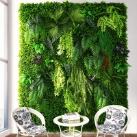 Décoration intérieure, système de plantes vertes verticales 3D, feuillage artificiel en plastique, plantes artificielles suspendues, panneau mural