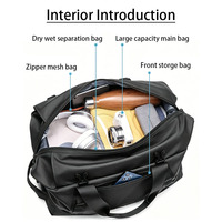 Sac de voyage grande capacité, imperméable, léger, portable, durable, décontracté, pour affaires, sport, avec bandoulière réglable, sac à main, sac bandoulière