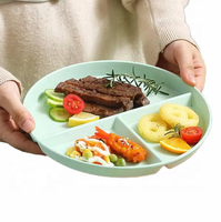 Assiette ronde durable en porcelaine à compartiments pour les fêtes, vaisselle écologique pour la maison