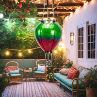 Lanterne solaire LED d'extérieur IP65 en forme de montgolfière, avec capteur de lumière et angle de faisceau de 360°, pour décoration de jardin suspendue