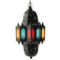 Mosaïque turque LED industrielle Ethernet suspension lampe blanc chaud suspendu verre décoratif maroc lustre fer Sculpture finition