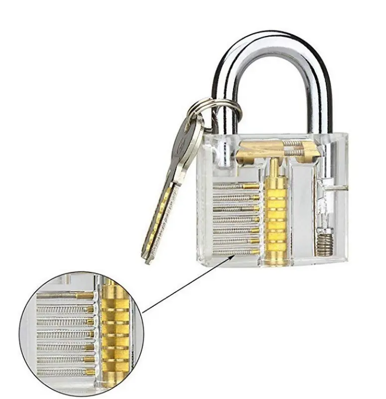 Transparent Cutaway Locks Inside View Practice Padlock Visible View Lock Training Skill Locks Keyed Padlock