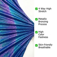 Nouveau design, tissu extensible 4 directions en spandex noir avec feuille d'or irisée effet peau de serpent pour maillots de bain, vêtements de danse et justaucorps de gymnastique