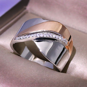 CAOSHI Exaggerated Personality <strong>Silver</strong> Retro Large <strong>Rings</strong> Style Luxury Crisscross <strong>Statement</strong> Punk <strong>Rings</strong> Women - Product Image 4