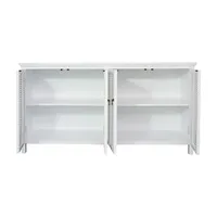 Meuble de rangement en bois à persiennes pour salon, taille personnalisée, vente en gros d'usine, conception OEM/ODM, buffet blanc à persiennes