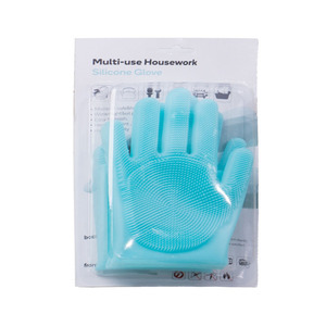 Silicone Kitchen Gloves Thickening Waterproof Non Slip For Dishwashing Household Cleaning Laundry Protection Ice Blue - Product Image 5