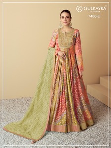 Organza suave con impresión digital, vestido Anarkali para Festival y fiesta, vestido de novia disponible a granel - Product Image 5