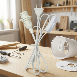 DIY Table Lamp Accessories with E14 Lamp Holder <b>Socket</b> 303 Switch Pure Copper Wire <b>Screw</b> Style Made of Plastic - Product Image 3