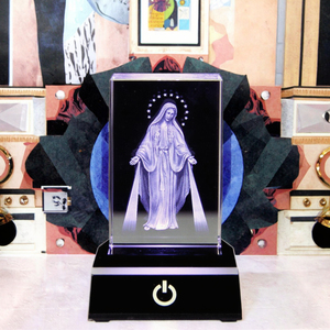 مكعب ملاك محفور بالكريستال بجسر صغير مكعب ديني ثلاثي الأبعاد لهدايا الكنيسة - Product Image 4